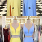 Custom Made Comely Prom Dresses Blue Two Piece Yellow/Blue Mermaid Long Prom Dress With Side Slit cg1392