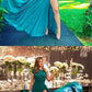 Sheath One Shoulder Sleeveless Side Slit Green Long Prom Dress cg1398