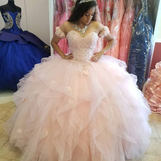 Sweetheart Pink Ball Gown,Charming Prom Dress   cg14171