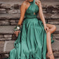Gorgeous Halter Green Long Prom Dress with Slit   cg14255