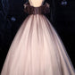 COFFEE ONE SHOULDER TULLE LONG PROM GOWN, COFFEE TULLE FORMAL DRESS   cg14527