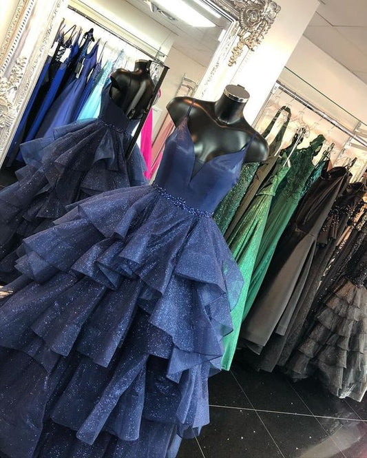 Dark Navy Prom dresses, Long Prom Dress, Prom dress    cg14807