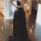 Black two pieces tulle long prom dress black evening dress   cg14869