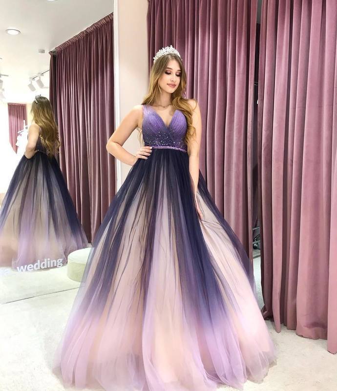 Ombre Prom dress, Long Prom Dress, Long evening dress,prom dresses   cg14965