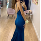 A-line V Neck Mermaid Long Prom Dress   cg15131