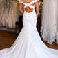 WHITE SATIN MERMAID LONG PROM DRESS WHITE EVENING DRESS   cg15305