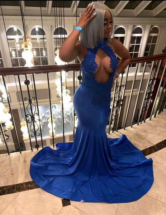 Royal blue prom dress long cg15335