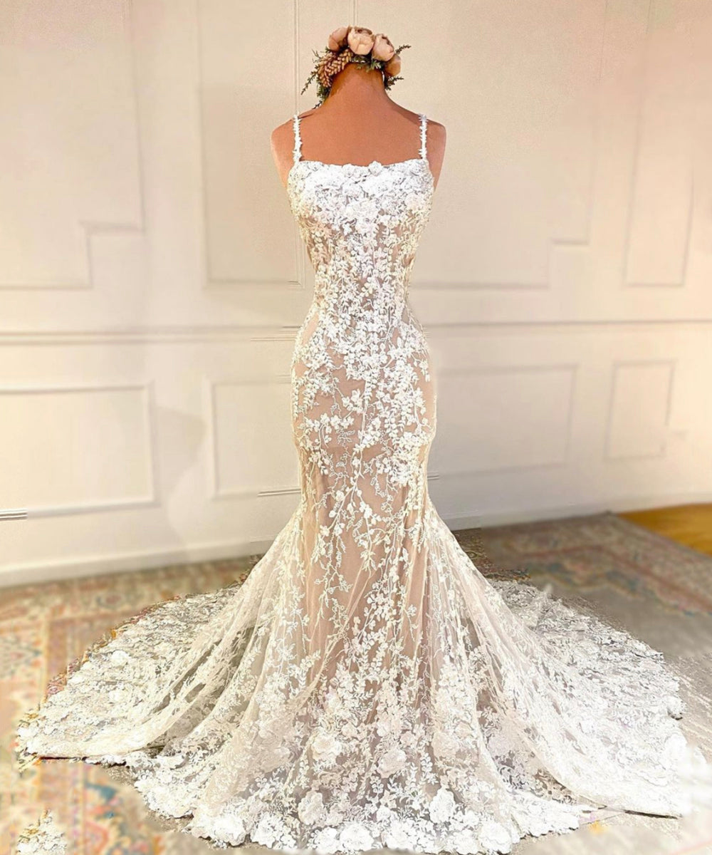 MERMAID LACE LONG PROM DRESS FORMAL DRESS   cg15354