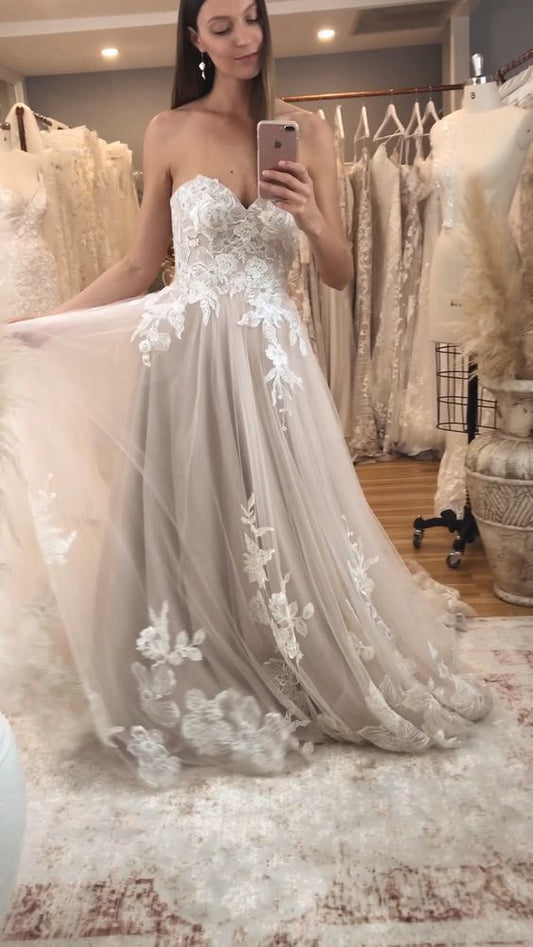 Sweetheart Sleeveless Applique Long Prom Dresses    cg15434