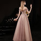 UNIQUE TULLE LONG PROM DRESS A LINE EVENING DRESS    cg15627