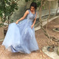 Fashion Tulle Long Prom Dress, Appliques Evening Dress     cg15837