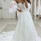 White A line lace long prom dress evening dress   cg15879