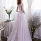 Light Lavender Tulle With Lace Long Evening Dress, Elegant Prom Dress Formal Dress   cg15882