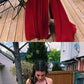 Simple v neck chiffon burgundy long prom dress, burgundy evening dress cg1609