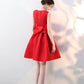 RED SATIN SHORT CUTE PARTY DRESS Homecoming Dress    cg16184