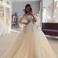 Champagne tulle long prom dress evening dress   cg16199