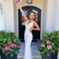 white mermaid backless long formal dress of year 12, prom dress   cg16375