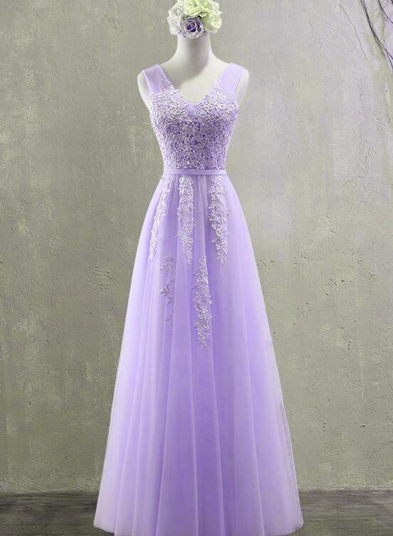 Pretty Lavender Tulle With Lace Applique Junior Prom Dress, New Formal Dress   cg16444