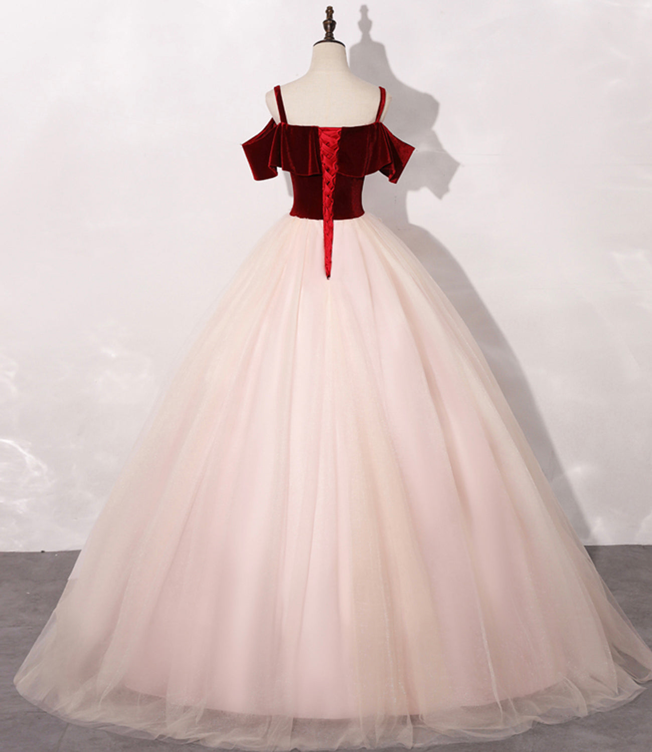 PINK LONG BALL GOWN PROM DRESS WITH LACE FORMAL DRESS   cg16451