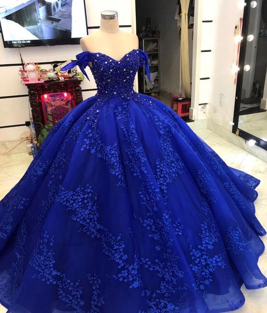 long blue ball gown evening Dress Prom Dress    cg16523