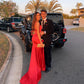 2021 V-Neck Prom Dress With Slit, Long Prom Dresses ,Formal Prom Dress   cg16562