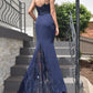 Mermaid Navy Blue Formal prom Dress    cg16674