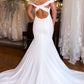 WHITE SATIN MERMAID LONG PROM DRESS WHITE EVENING DRESS   cg16703