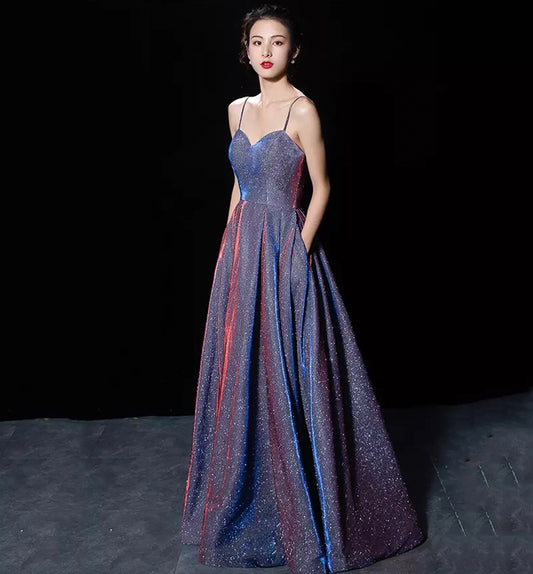 SHINY SATIN LONG A LINE PROM DRESS SIMPLE EVENING DRESS   cg16777