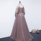 CUTE V NECK TULLE LONG A LINE PROM DRESS EVENING DRESS   cg16843
