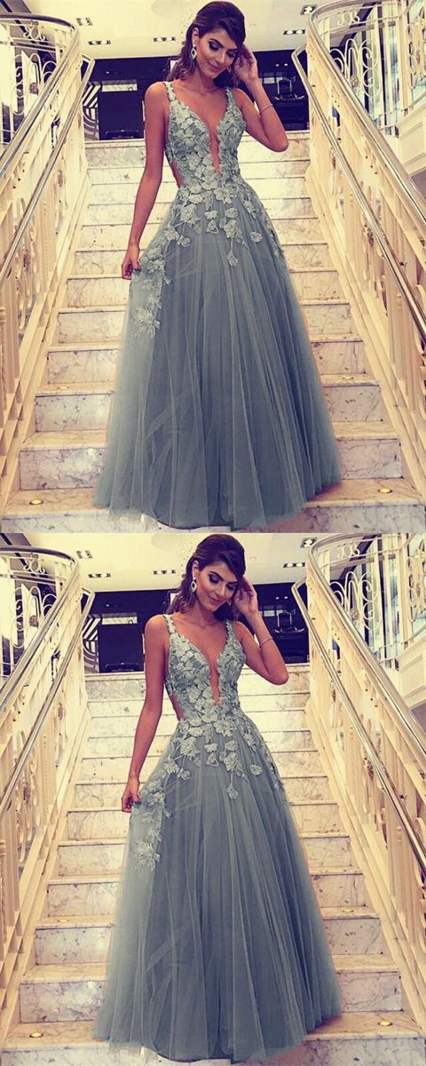Princess Prom Dresses Elegant Silver Evening Dresses    cg16908