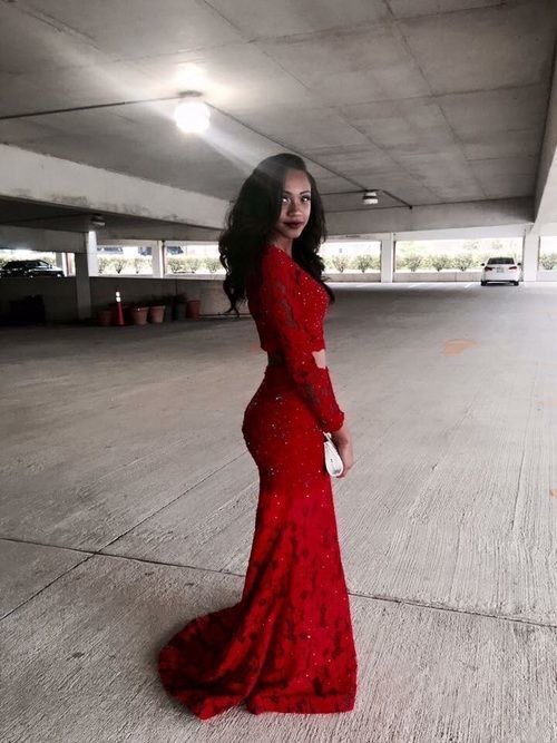 Two Piece Mermaid Long Prom Dress   cg16930