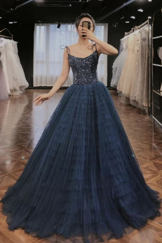 Straps Red Long Prom Dress with Beaded Bodice   cg16977