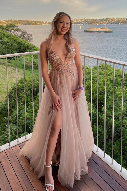 Elegant Tulle A-line Formal Dress Prom Dresses   cg16990