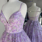 Purple lace long ball gown dress formal dress prom dress evening dress   cg16996