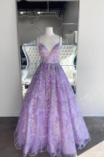 Purple lace long ball gown dress formal dress prom dress evening dress   cg16996