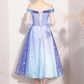 Off Shoulder Tulle Homecoming Dress   cg17059