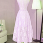 Beautiful Lavender Lace High Low Dress 2021, Short Formal Dress Homecoming Dress   cg17200