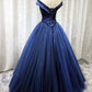 Elegant tulle beads long prom dress evening dress    cg17215