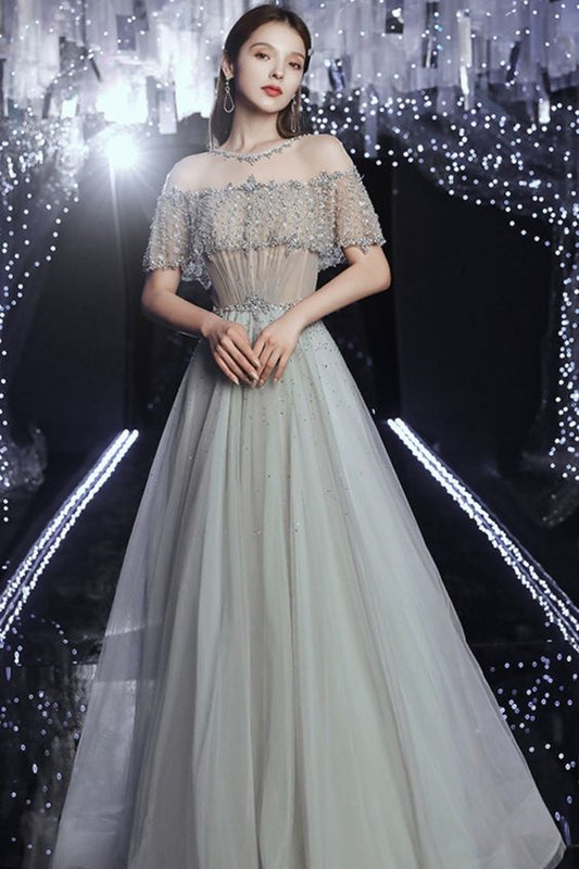 Grey Evening Dress evening prom dress    cg17324