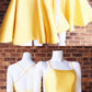 short yellow homecoming dress open back cg1738