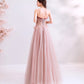 CUTE TULLE LACE LONG A LINE PROM DRESS EVENING DRESS    cg17507