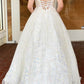 White sequins long A line prom dress shiny evening dress   cg17518