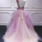 Pink Tulle One Shoulder Flowers Applique Sweet 16 Prom Dress, Ruffles Quinceanera Dress   cg17554
