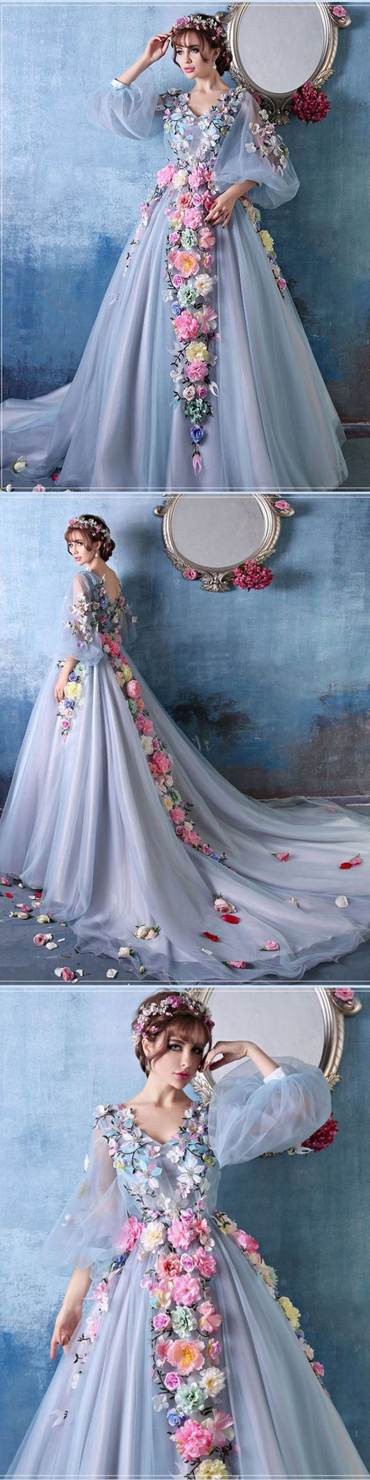 Chic Beautiful Prom Dress Cheap Vintage Floral African Prom Dress   cg17558