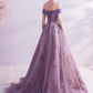 PURPLE TULLE SEQUINS LONG A LINE PROM DRESS EVENING DRESS   cg17567