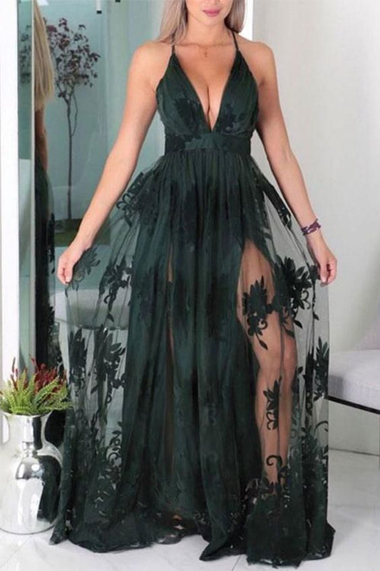 Dark Green Prom Dress   cg17623