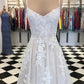Spaghetti Straps White Appliqued Tulle Pleated Prom Dress     cg17652