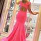cross back mermaid hot pink formal dress prom dress evening dress   cg17758