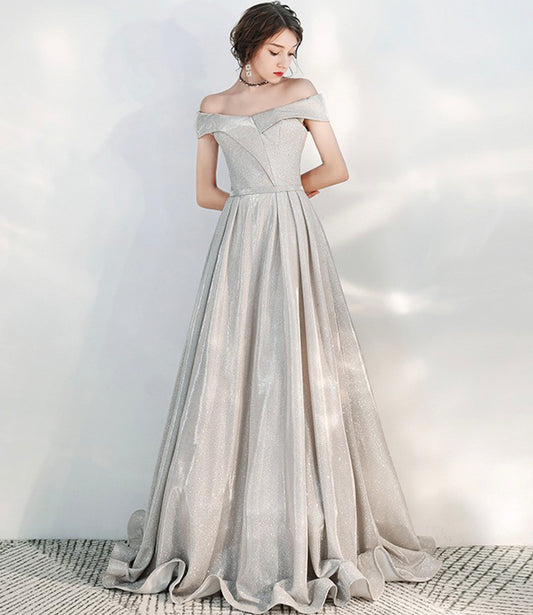 SHINY A LINE OFF SHOULDER PROM DRESS SIMPLE EVENING DRESS   cg17844