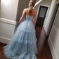 Strapless Light Blue Prom Gown   cg17850